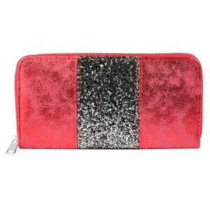 Dámská peněženka Charm z ekokůže a se zapínáním na zip červeno-černá