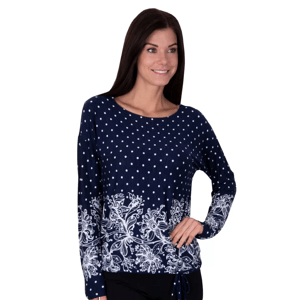 Dámské vzorované tričko Clara Babell Barva/Velikost: granát (modrá) / L/XL