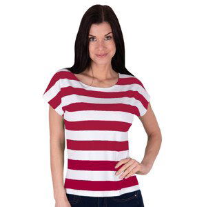 Dámské vzorované tričko Kiti proužek Babell Barva/Velikost: červená tmavá / L/XL