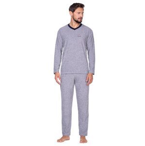Pánské jednobarevné pyžamo s obrázkem 592/24 Regina Barva/Velikost: šedá melír / L