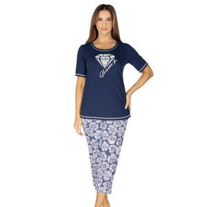 Dámské vzorované pyžamo s obrázkem Regina Barva/Velikost: granát (modrá) / M