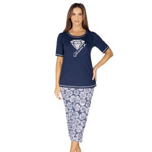 Dámské vzorované pyžamo s obrázkem Regina Barva/Velikost: granát (modrá) / L