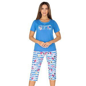 Dámské pyžamo s obrázkem 981 Regina Barva/Velikost: modrá / M