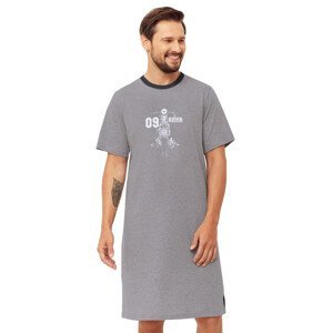 Pánská noční košile s obrázkem Paul 1333 Hotberg Barva/Velikost: šedá melír / L