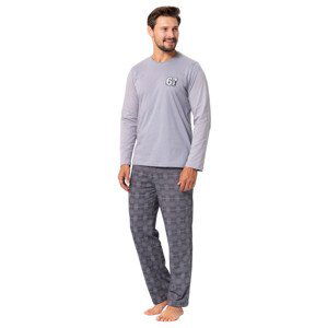 Pánské pyžamo s obrázkem Parker 1394 HOTBERG Barva/Velikost: šedá světlá / L