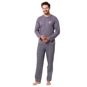 Pánské pyžamo s obrázkem Parker 1394 HOTBERG Barva/Velikost: šedá / XXL