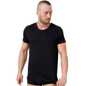 Pánské jednobarevné tričko s krátkým rukávem 174 HOTBERG Barva/Velikost: černá / L/XL