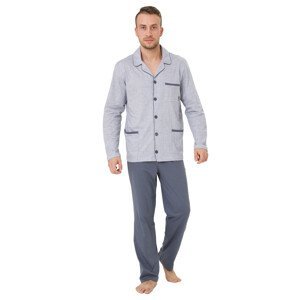 Pánské pyžamo Ambrozy se vzorem melíru HOTBERG Barva/Velikost: světlý melír / L