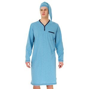 Pánská noční košile Bonifacy s kapsičkou HOTBERG Barva/Velikost: modrá světlá / L