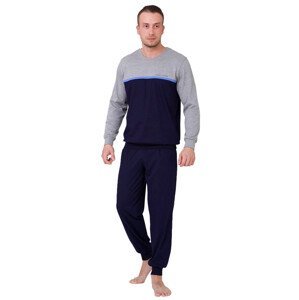 Pánské pyžamo Kasjan s nápisem extreme life style HOTBERG Barva/Velikost: modrá tmavá / M