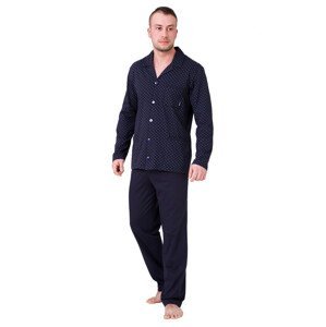 Pánské pyžamo Roger se vzorem kostičky HOTBERG Barva/Velikost: modrá tmavá / XL
