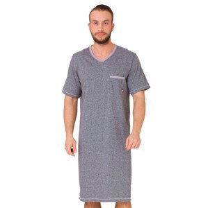 Pánská noční košile Baltazar s kapsičkou HOTBERG Barva/Velikost: šedá melír / M