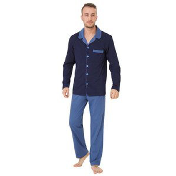 Pánské pyžamo Norbert se vzorem křížku HOTBERG Barva/Velikost: granát (modrá) / XL