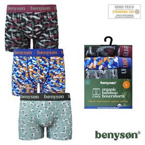 BENYSON 3-PACK Bambusové pánské boxerky 7010-BENY Barva/Velikost: Mix viz foto / M/L