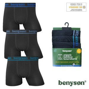 BENYSON 3-PACK Bambusových pánských boxerek BENY-7015 Barva/Velikost: černá / L/XL