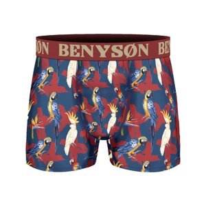 Pánské boxerky Zvířátka a Ovoce Benyson 7121 Barva/Velikost: červená papoušci ara / M/L