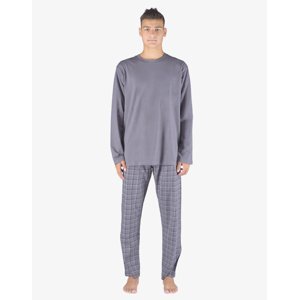 Gina Výhodné balení 5 kusů - Pyžamo dlouhé pánské 79155P Barva/Velikost: šedá, černá / L