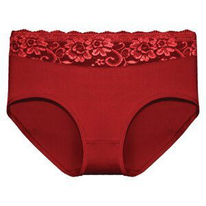 FINE WOMAN Dámské kalhotky s květinovou krajkou 9060 Barva/Velikost: rudá / S/M