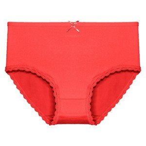 FINE WOMAN Dámské kalhotky vyšší 9075 s krajkou Barva/Velikost: červená / L/XL