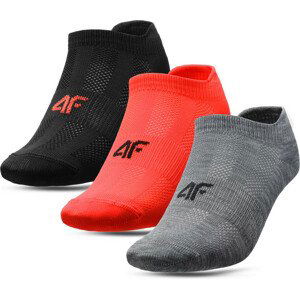 4F HJL22-JSOM005 MIDDLE GREY MELANGE+RED NEON+BLACK Ponožky EU 36/38 HJL22-JSOM005 GREYREDBLACK