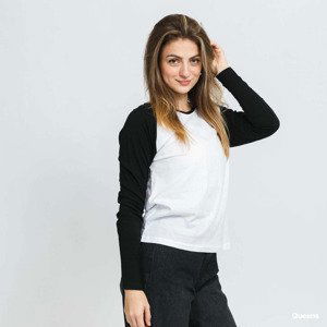 Tričko Urban Classics Ladies Contrast Raglan Longsleeve White / Black S