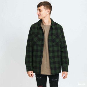 Urban Classics Padded Check Flannel Shirt Green / Black