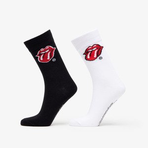 Urban Classics Rolling Stones Tongue Socks 2-Pack Black/ White