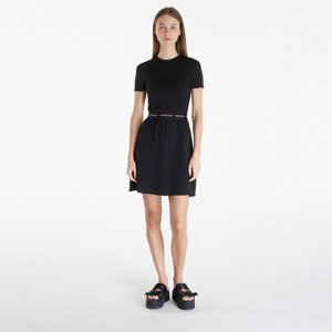 Šaty Calvin Klein Jeans Logo Elastic Short Sleeve Dress Black L