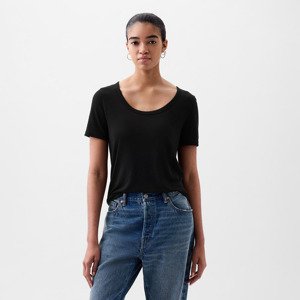 GAP Shortsleeve Linen Blend Scoop Tee Black