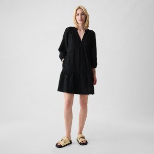 GAP Longsleeve Gauze Mini Dress Black