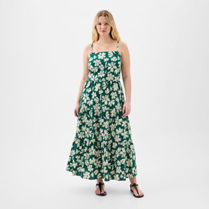 Šaty GAP Tiered Maxi Dress Green Floral XXL