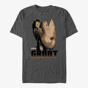 Queens Marvel Avengers: Infinity War - Groot Sil Unisex T-Shirt Dark Heather Grey