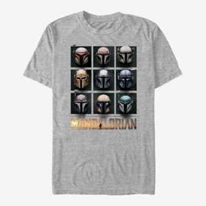 Queens Star Wars: The Mandalorian - Mando Helmet Boxup Unisex T-Shirt Heather Grey