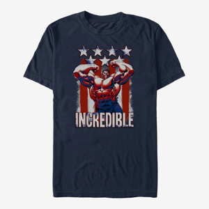 Queens Marvel Avengers Classic - Hulk Flag Unisex T-Shirt Navy Blue