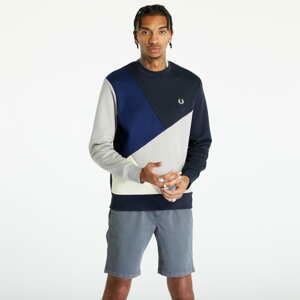 Mikina FRED PERRY Abstract Colour Block Sweatshirt Navy
