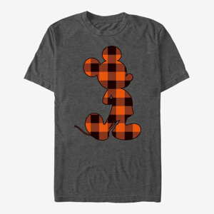 Queens Disney Mickey Classic - Autumn Buffalo Check Mickey Unisex T-Shirt Dark Heather Grey