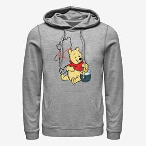 Queens Disney Winnie The Pooh - Pooh Line art Unisex Hoodie Heather Grey