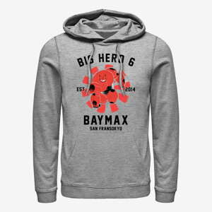 Queens Disney Big Hero 6 Movie - Baymax Collegiate Unisex Hoodie Heather Grey