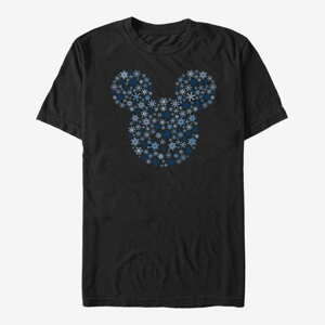 Queens Disney Mickey Classic - Mickey Ear Snowflakes Unisex T-Shirt Black