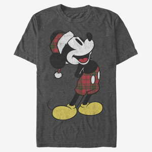 Queens Disney - Plaid Mickey Unisex T-Shirt Dark Heather Grey