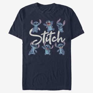 Queens Disney Lilo & Stitch - STITCH POSES Unisex T-Shirt Navy Blue