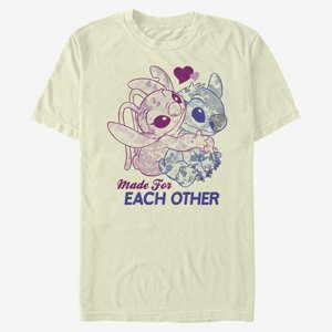 Queens Disney Classics Lilo & Stitch - Stitch Angel Together Unisex T-Shirt Natural