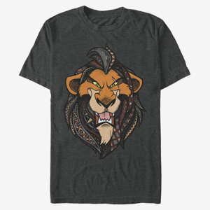 Queens Disney The Lion King - Patterned Scar Unisex T-Shirt Dark Heather Grey