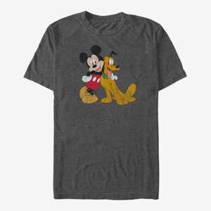 Queens Disney Mickey And Friends - Mickey and Pluto Unisex T-Shirt Dark Heather Grey