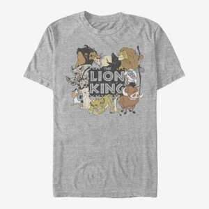 Queens Disney The Lion King - Distressed Lion Group Unisex T-Shirt Heather Grey