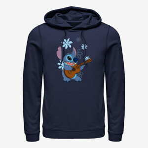 Queens Disney Classics Lilo & Stitch - Stitch Flowers Unisex Hoodie Navy Blue