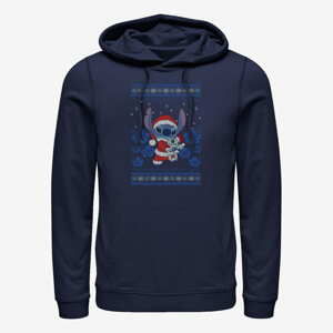 Queens Disney Lilo & Stitch - Holiday Stitch Unisex Hoodie Navy Blue