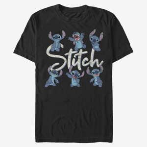 Queens Disney Lilo & Stitch - STITCH POSES Unisex T-Shirt Black