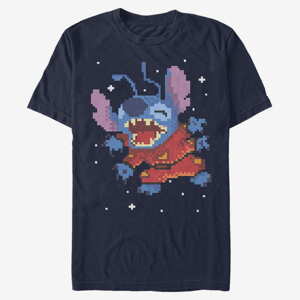 Queens Disney Lilo & Stitch - Stitch Pixel Unisex T-Shirt Navy Blue