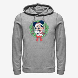 Queens Disney Mickey & Friends - MICKEY CHRISTMAS WREATH Unisex Hoodie Heather Grey